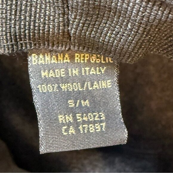 Vintage Banana Republic Made in Italy Wool Bucket Hat Charcoal Gray Felted S/M